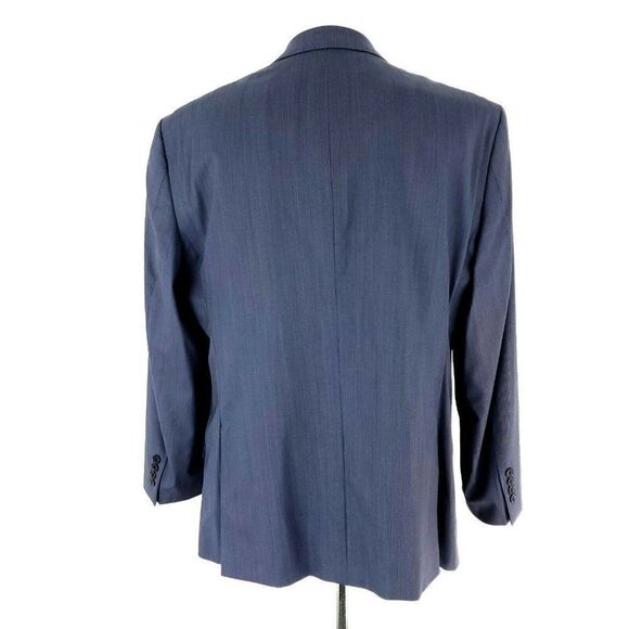 Tommy Hilfiger Wool 2 Button Blazer 42R Blue Striped Extra Pocket Peak Lapel - Picture 6 of 11